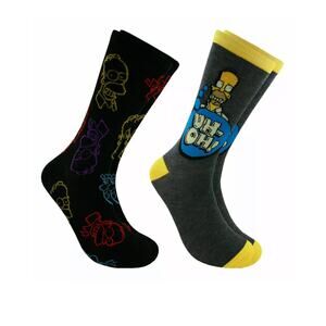 The Simpsons Crew Socks 2 Pairs Mens size 6-12